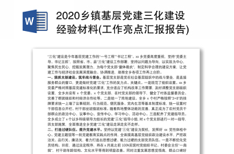 2022基层党建三化提质增效汇报材料