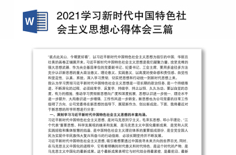 2021年党的十八大以来中国特色社会主义进入新时代研讨材料