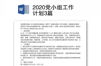 2023xx年党小组工作计划模板