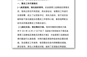 2021县统计局党组关于巡察整改落实情况公示