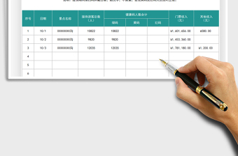 2021旅游景点收入统计表免费下载