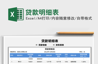 2021贷款明细表免费下载