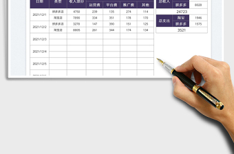 2021电商运营收支记账表免费下载