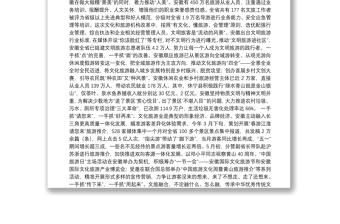 安徽省委宣传部长虞爱华：努力构建文化热、旅游火、百姓富的新格局