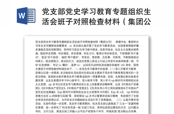广电网络公司2022年度党支部组织生活会班子对照检查材料