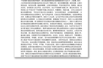 胡志文在衡阳市“平安乡村”论坛发表主旨演讲