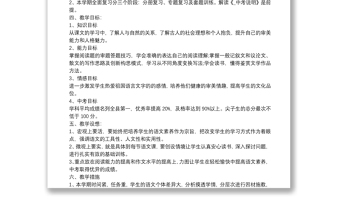 初中语文教学工作计划15篇