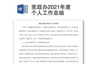 党政办2021年度个人工作总结