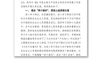 XX公司全面从严治党主体责任和党建工作落实情况检查自查报告