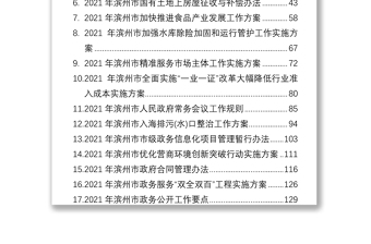 2021年各类工作方案汇编