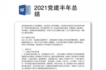 2021党建半年总结