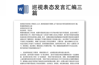 巡视表态发言汇编三篇