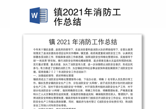 镇2021年消防工作总结