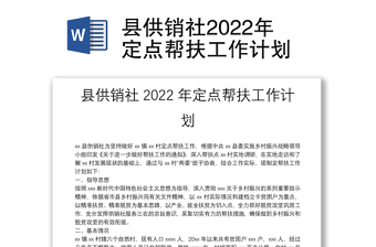 2022年定点帮扶方案