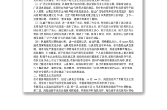 中共XX党组关于20**年党组班子专题民主生活会的报告