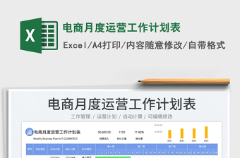 2023电商月度运营工作计划表免费下载