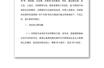 党支部班子成员2021年度组织生活会个人对照检查材料范文