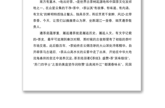 愿得茶香飘四海 不负青山不负人——在茶产业博览会上的致辞