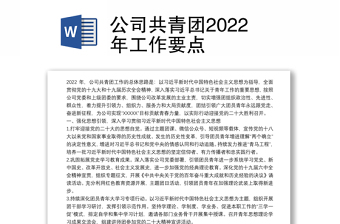 公司共青团2022年工作要点