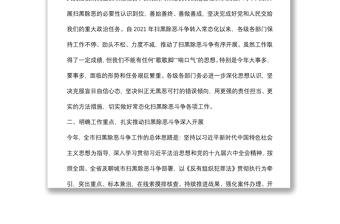 在全市扫黑除恶斗争领导小组第一次扩大会议上的讲话