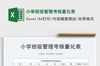 2023小学班级管理考核量化表免费下载