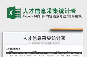 2023人才信息采集统计表免费下载