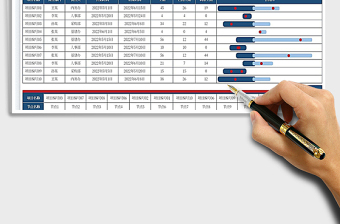 2023工作项目计划表自动甘特图免费下载