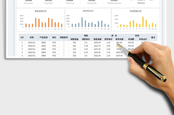 2023销售成本利润登记表-可视化图表免费下载