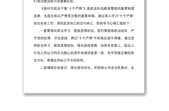 15篇新时代政法干警十个严禁学习心得体会范文15篇研讨发言材料参考