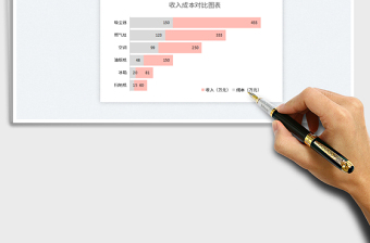 2023条形图-收入成本对比免费下载