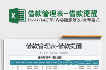 2023借款管理表-借款提醒免费下载