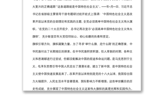 学习省部级领导干部研讨班讲话研讨发言：高举旗帜，奋力新征程