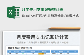 月度费用支出记账统计表