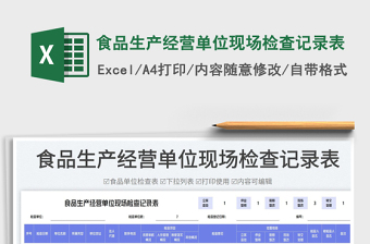 食品生产经营单位现场检查记录表