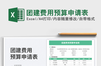 团建费用预算申请表