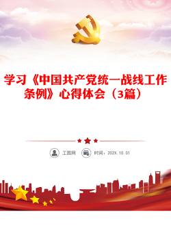 学习《中国共产党统一战线工作条例》心得体会（3篇）