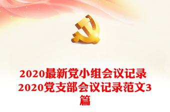 2020最新党小组会议记录 2020党支部会议记录范文3篇