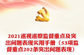 2021巡视巡察监督重点及突出问题表现实用手册（53项监督重点202条突出问题表现）