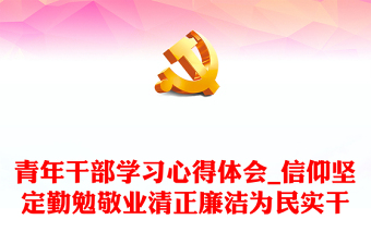 青年干部学习心得体会_信仰坚定勤勉敬业清正廉洁为民实干