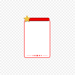红色简约文本框标题框星星边角装饰免抠元素素材