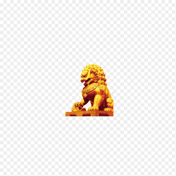 金色石狮狮子元素素材