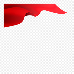 红色边角装饰飞扬的丝带旗帜免抠元素素材