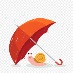 雨水雨伞蜗牛彩色卡通中国传统二十四节气雨水时节主题素材免抠元素