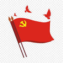 红色旗帜建党节和平鸽剪影党政元素素材
