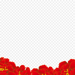 底部边框边角红色大气精致花朵装饰免抠元素素材