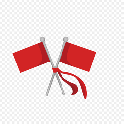 红色简约旗帜丝带免抠元素素材