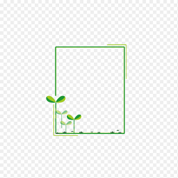 绿色清新文本框边框小绿植装饰免抠元素素材