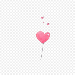 手绘风低像素粉色爱心气球浪漫装饰情人节免抠元素素材