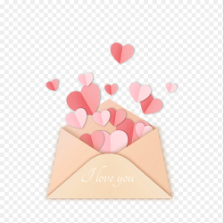 爱心信封唯美浪漫情人节免抠元素素材
