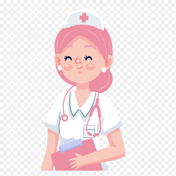 粉色卡通风护士护士长职业人物免抠元素素材